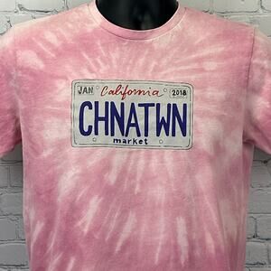 Chinatown Market Studios T Shirt California License Plate Streetwear Pink Small